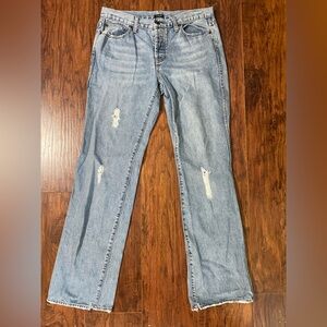 J Crew Straight Leg Low Rise Slightly Distressed Jeans